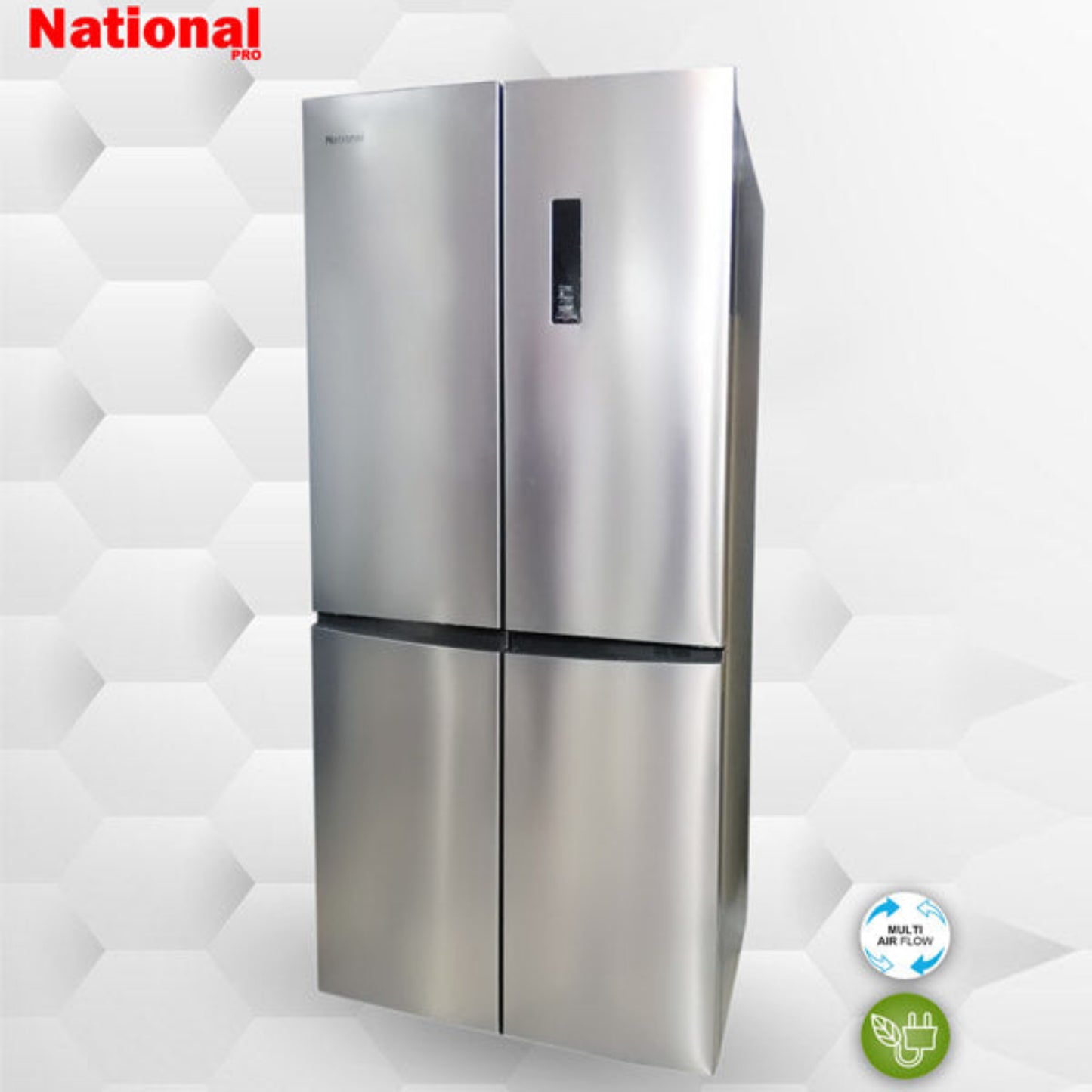 National 4 doors Fridge Stainless Steel 180 cm