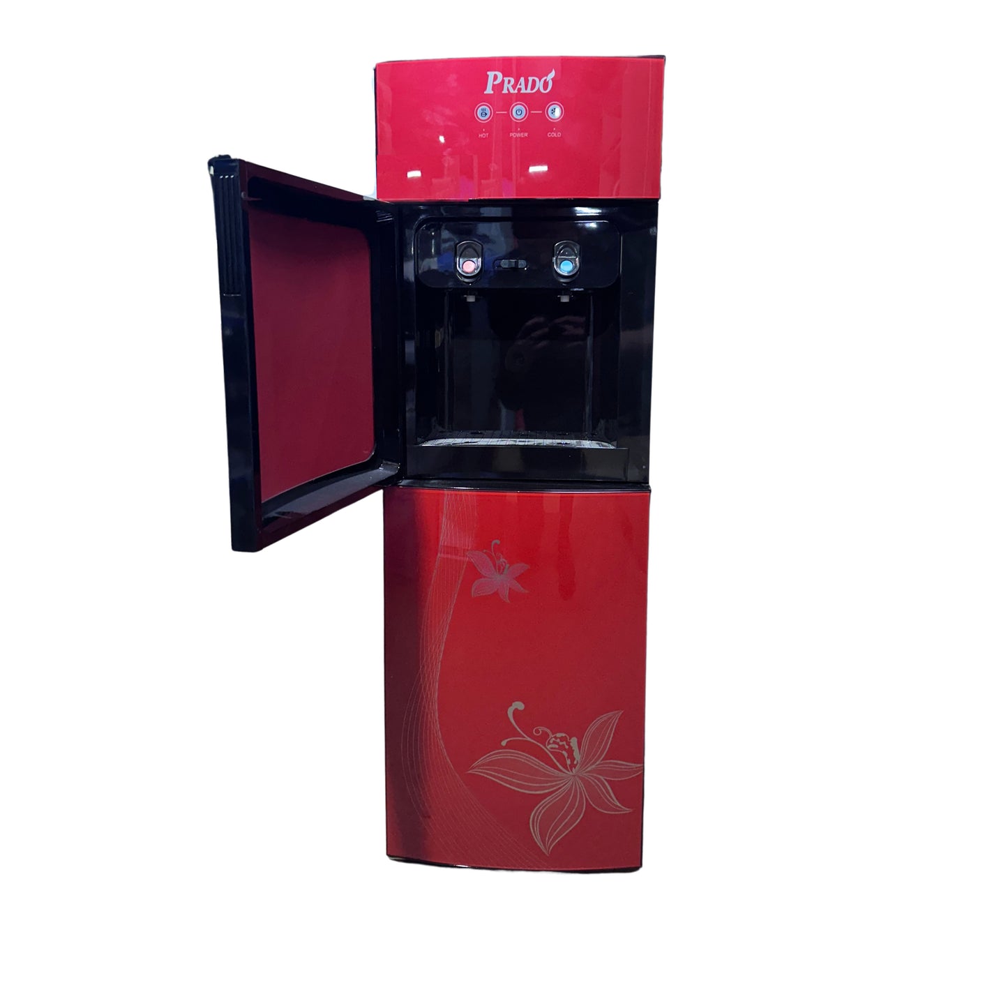 prado dispenser top-loaded with flower design and refrigerator