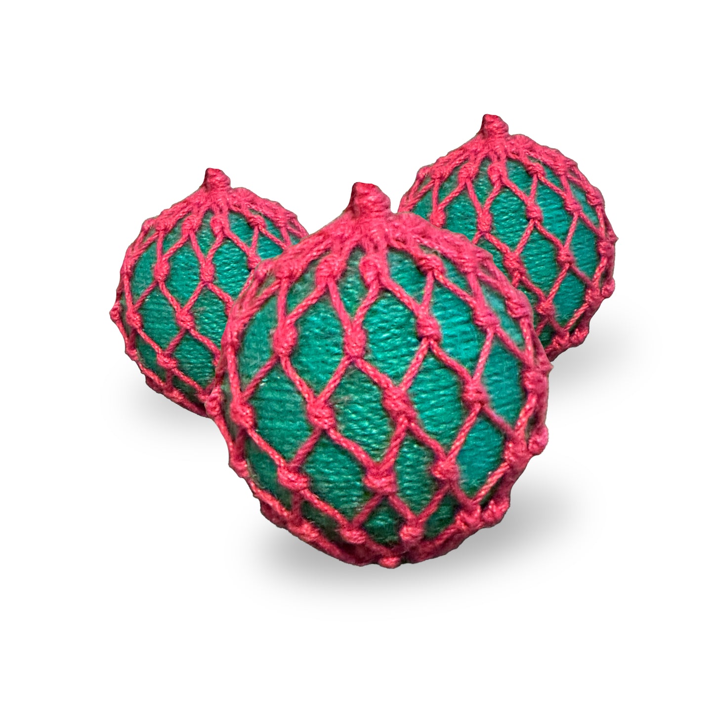 Jute spiral ball Green + Red 12cm