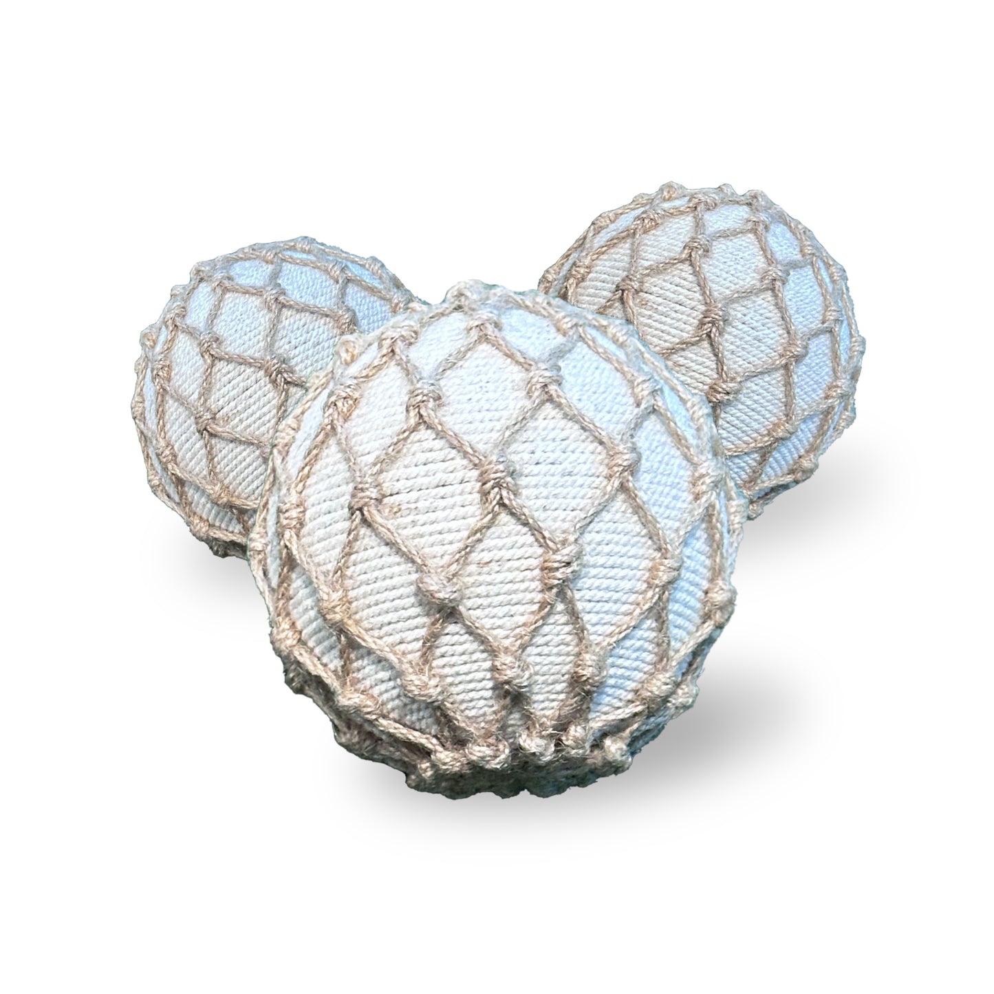 Jute spiral ball White + natural 12cm