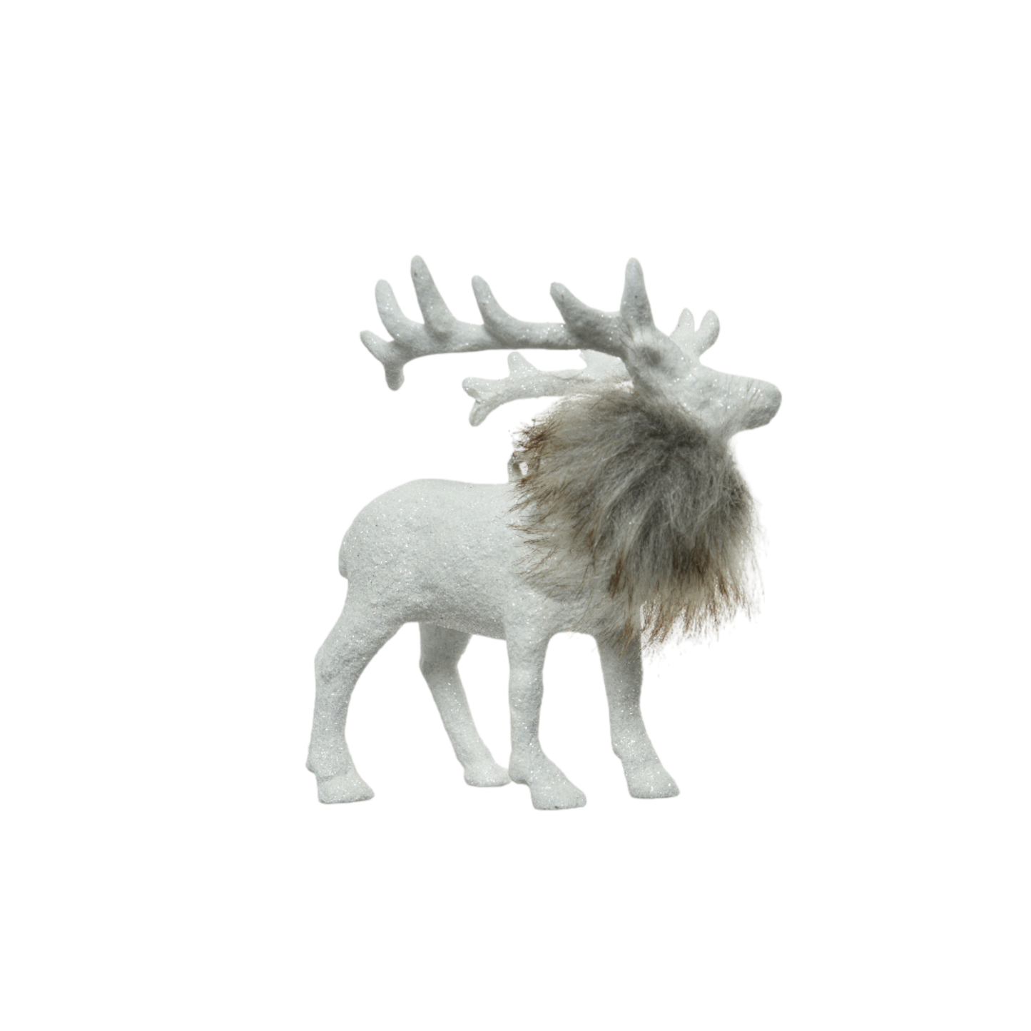 white deer with fur 1 pc- 15cm