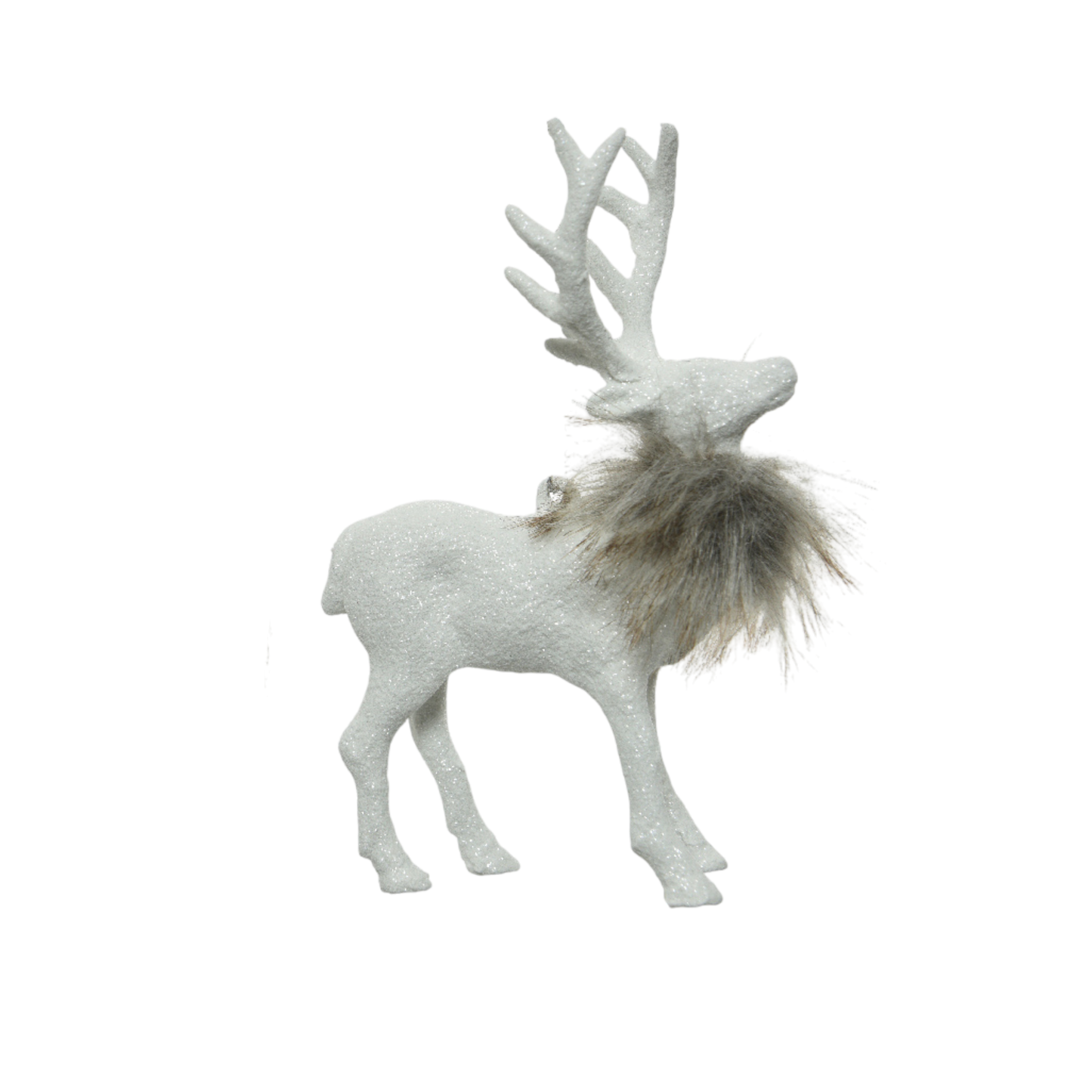 white deer with fur 1 pc- 15cm