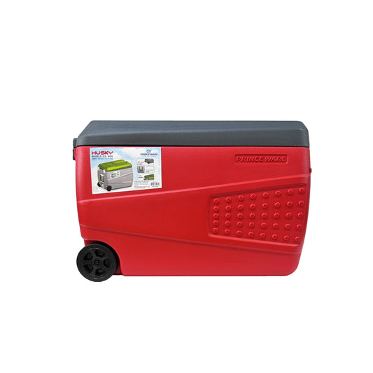 Portable Cooler with Handle, Glass Holder & Wheels - 80L