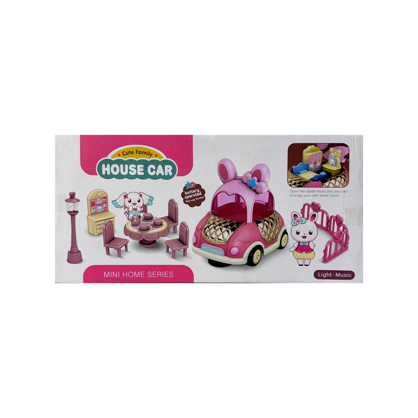 Cute Family House Car, Light Music, Free Way Function 7784-A