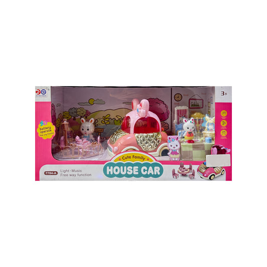 Cute Family House Car, Light Music, Free Way Function 7784-A
