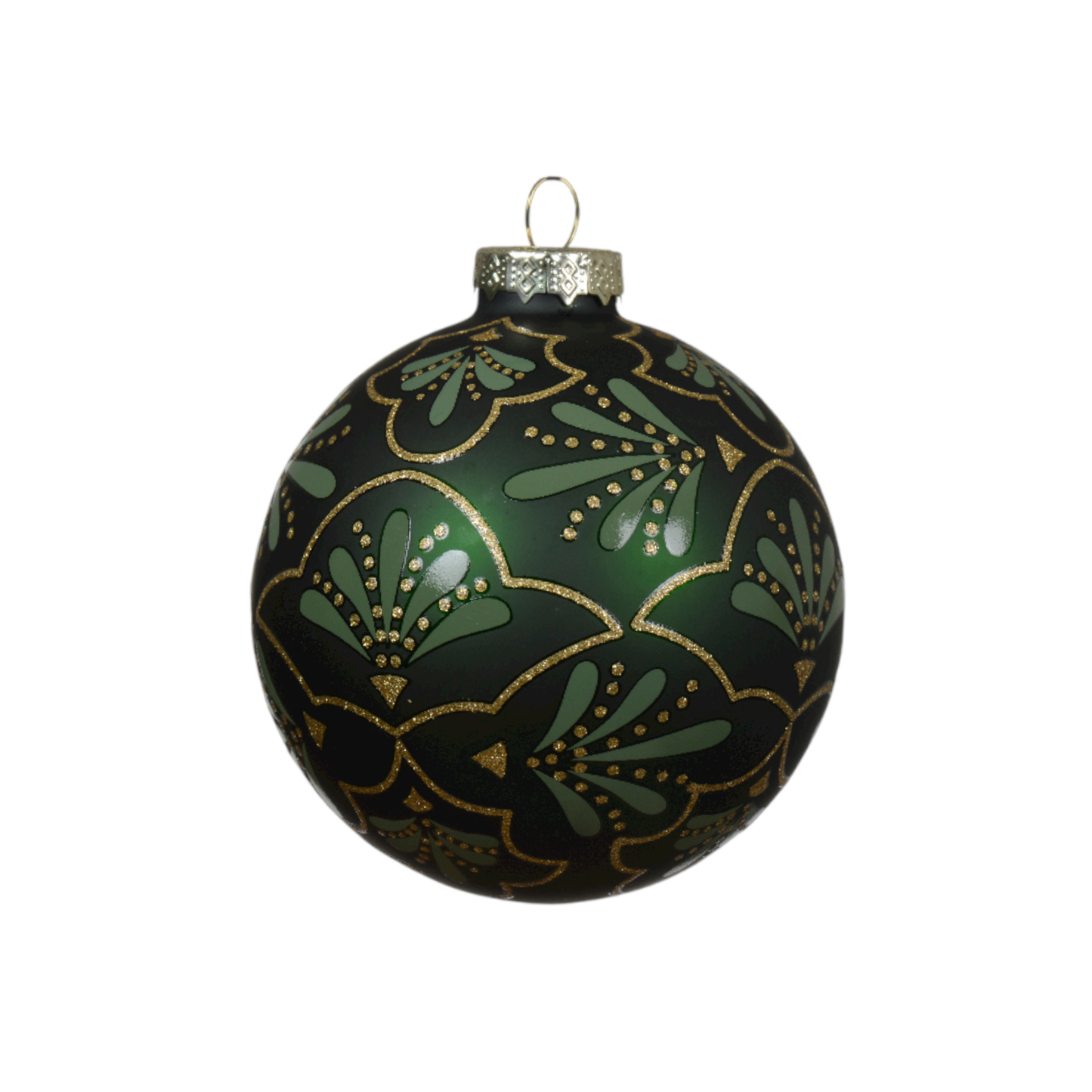 Bauble glass with design 1 pc - 8cm