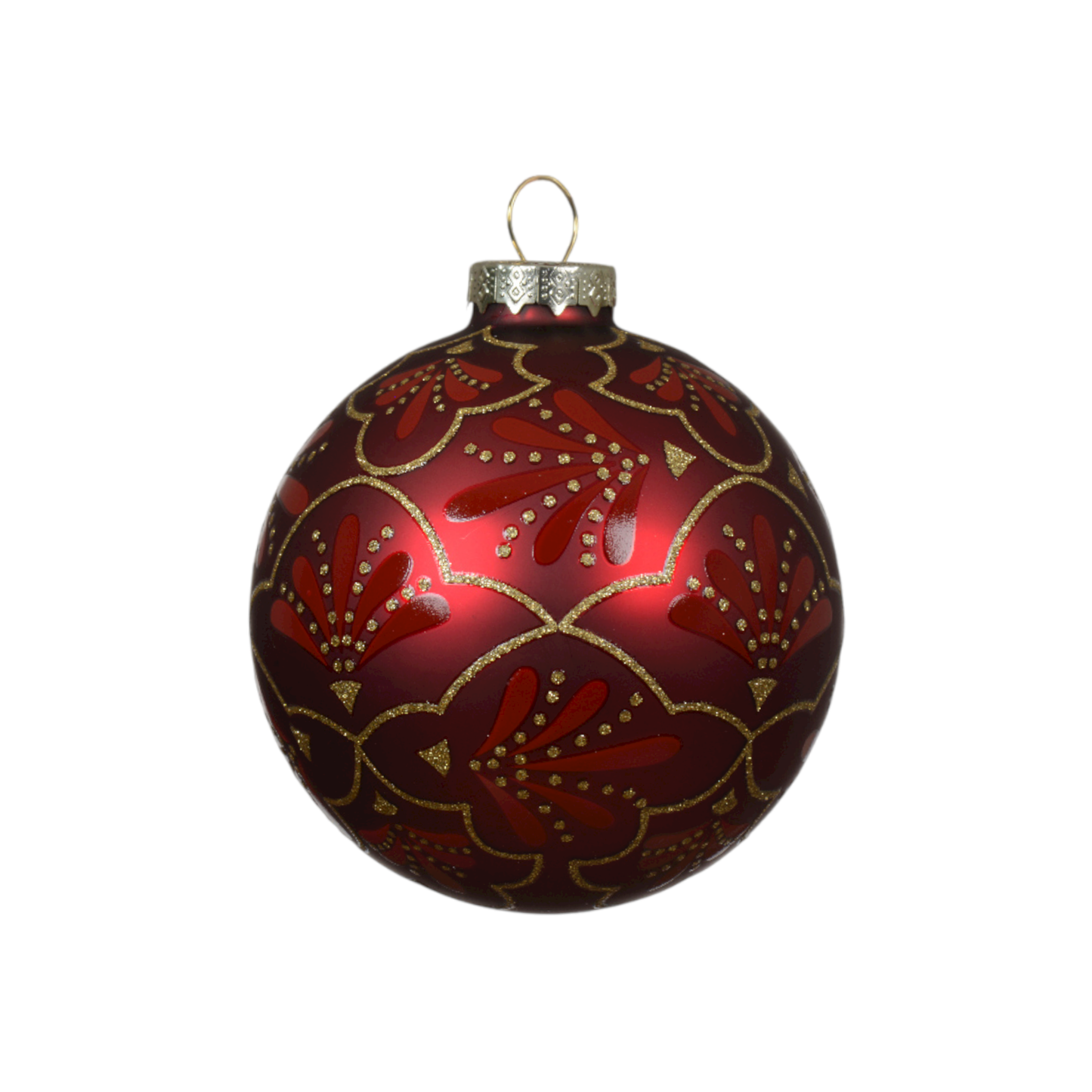 Bauble glass with design 1 pc - 8cm