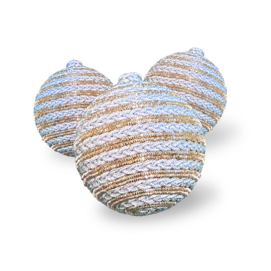 christmas ball Thread copper ball Gold + CREAM 12cm