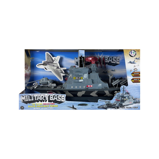 Military Battle Ship Grey With Light And Sound