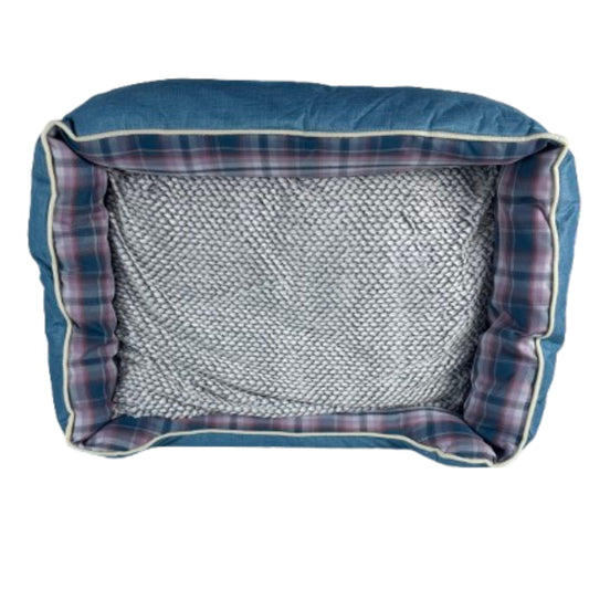 rectangular design blue pet bed - available in 3 sizes