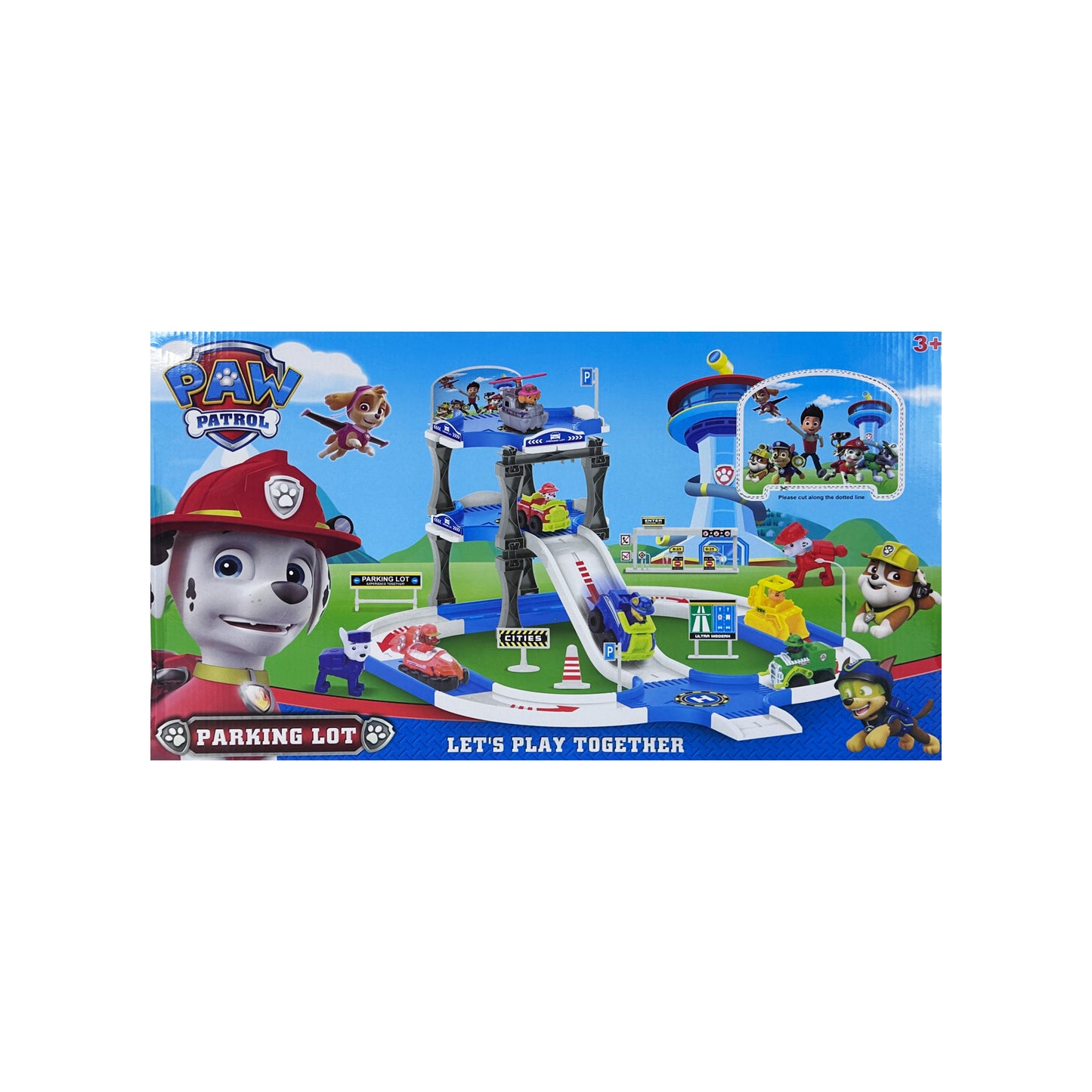 Paw patrol Parking Lot And Slide - RUBBLE & MARSHALL