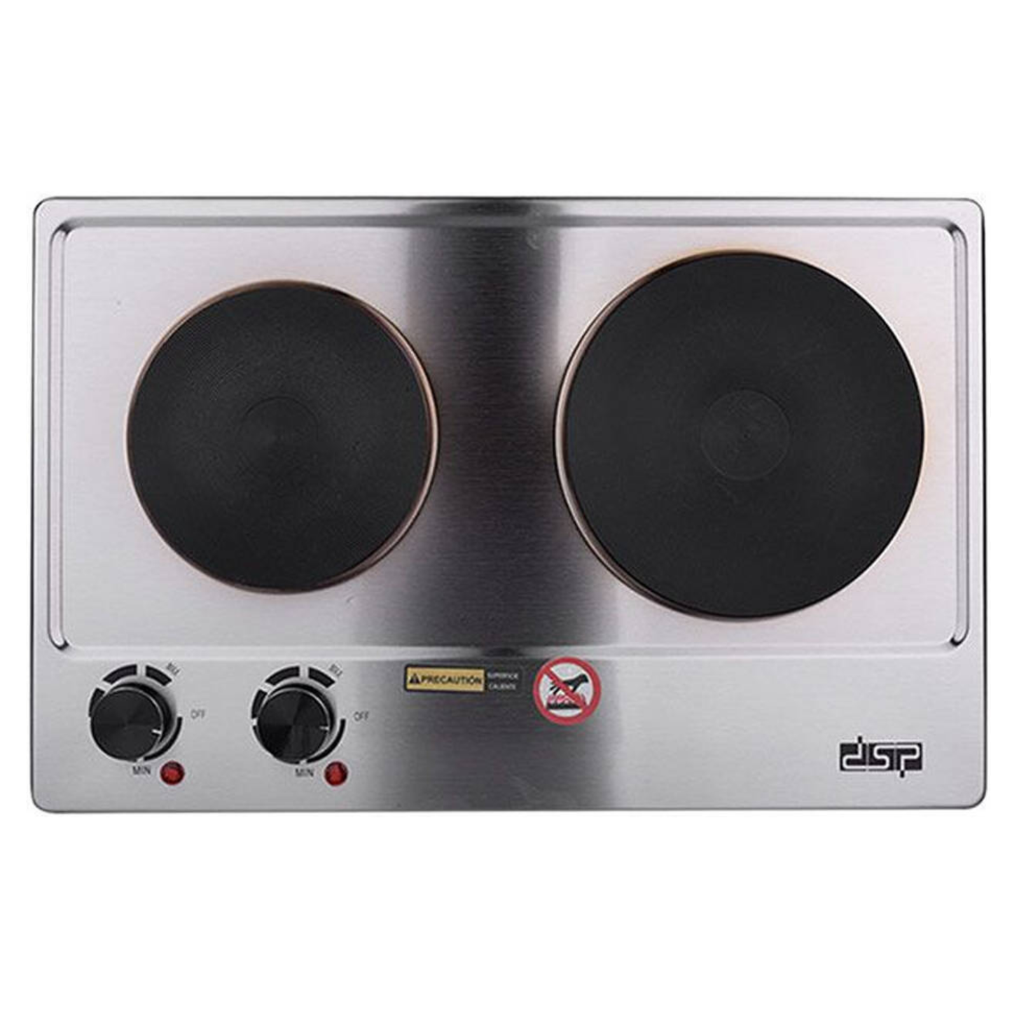 DSP Double Electric Stove, 1000W & 1500W Power, Silver