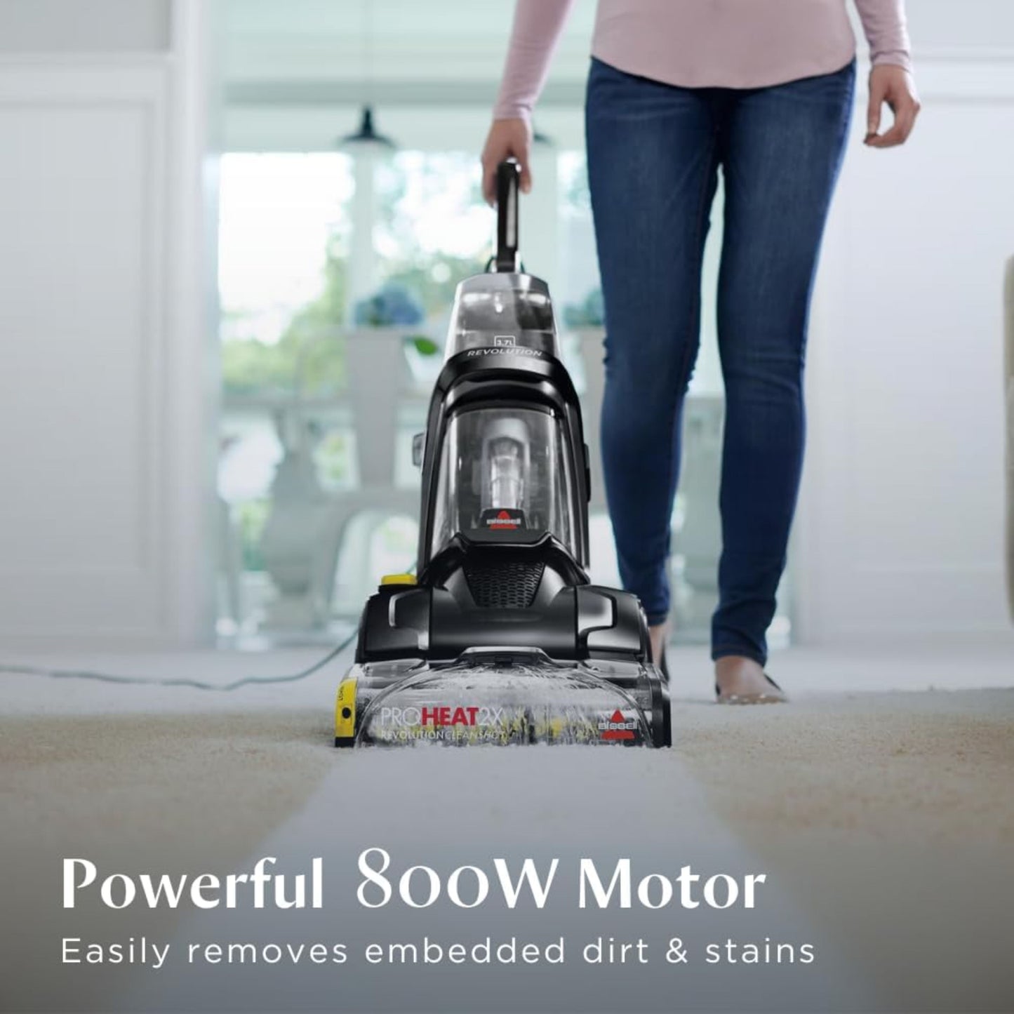 BISSELL ProHeat 2X Revolution Cleanshot  –Upright Carpet Cleaner with HeatWave Technology, Powerful Stain Removal, Large 10kg