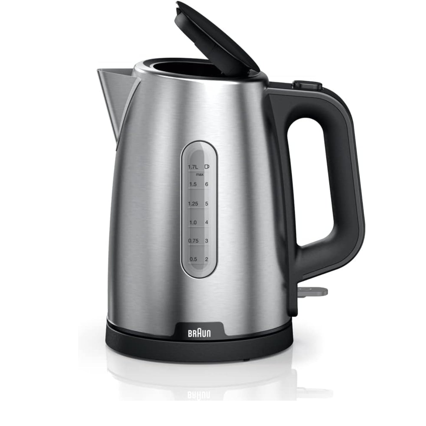 Braun  PurShine Water kettle, 2200 Watts, 1.7L Capacity, Black, Stainless Steel