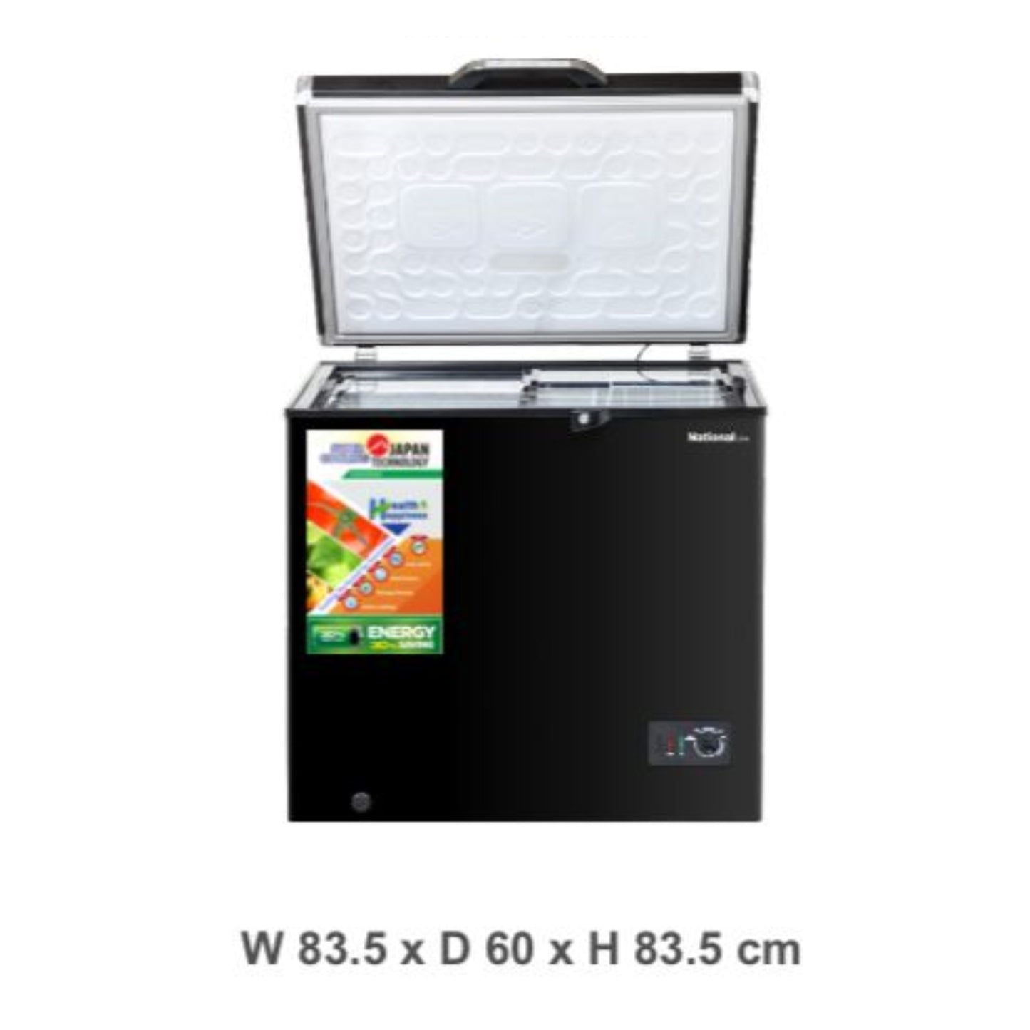 National Line Inverter chest freezer 83.5cm - Black
