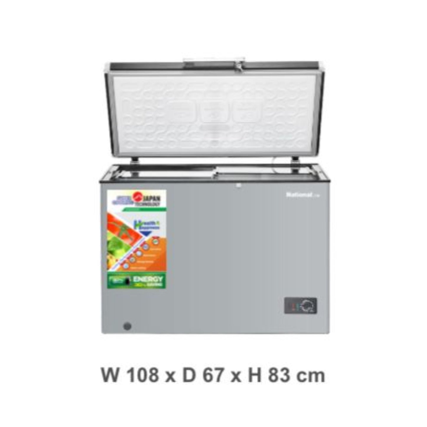 National Line Inverter chest freezer 108cm - Silver