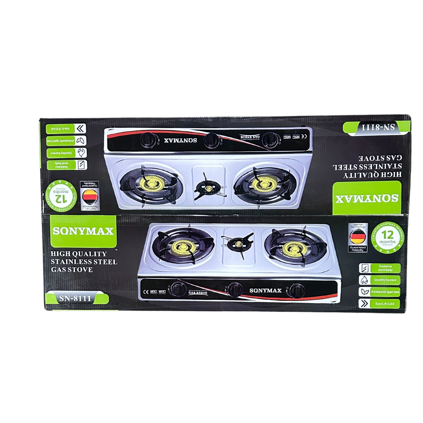 Sony max 3 Energy Efficient Burners With Heavy Cast Iron Mixing Tube| - auto ignition