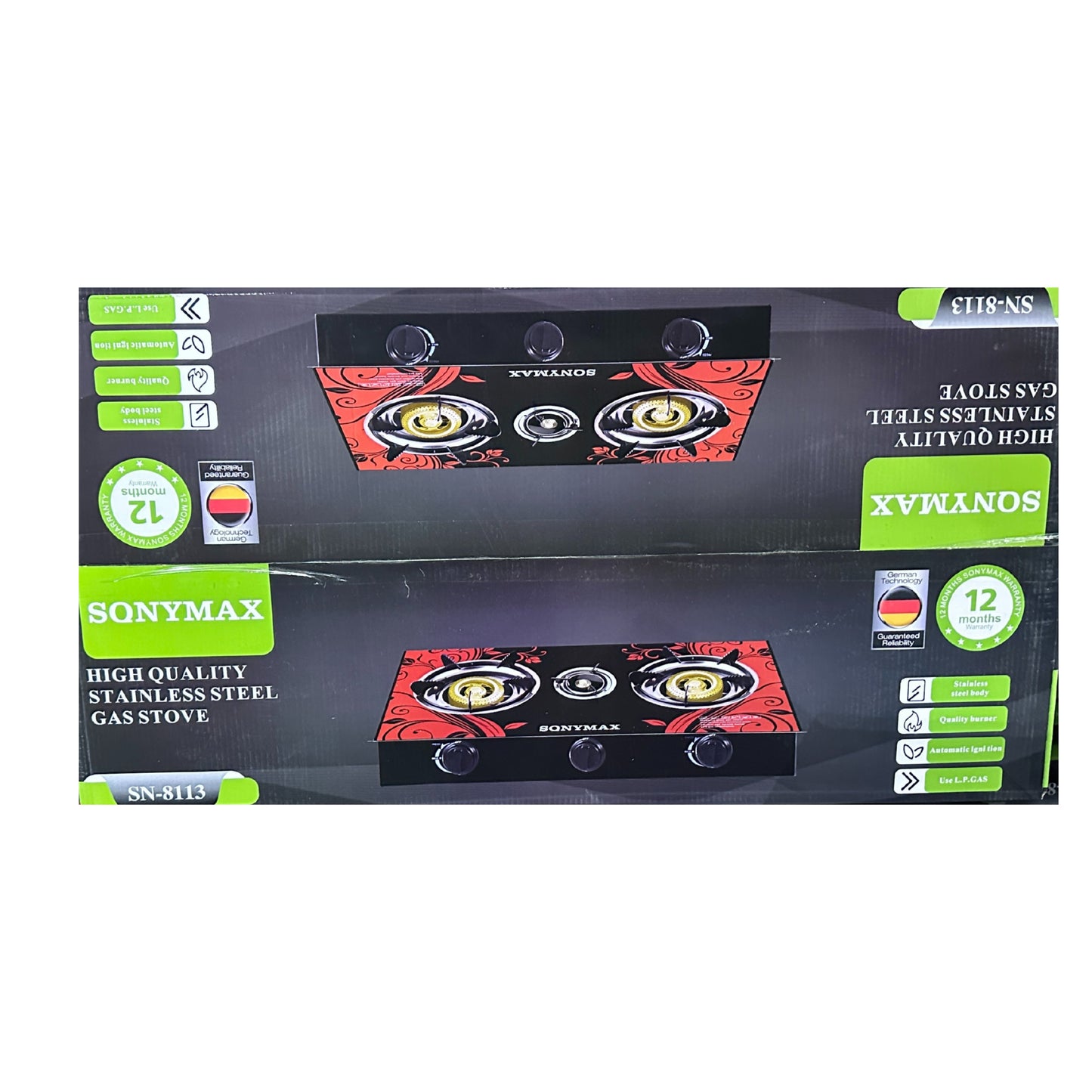 Sony max 3 Energy Efficient Burners With Heavy Cast Iron Mixing Tube| - auto ignition