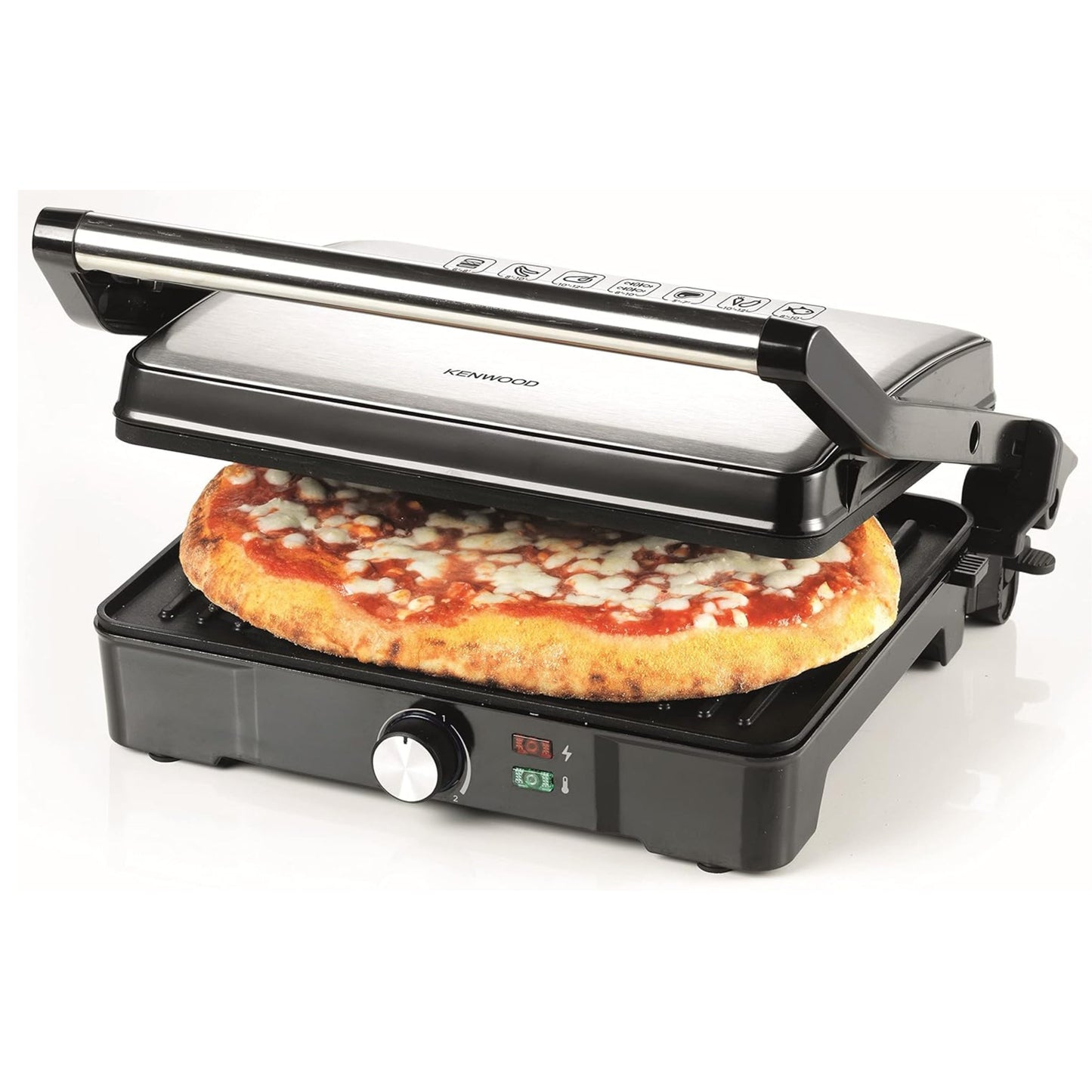KENWOOD Grill 2000W Contact Health Grill Panini Press with Variable Temperature, 3 Grill Positions