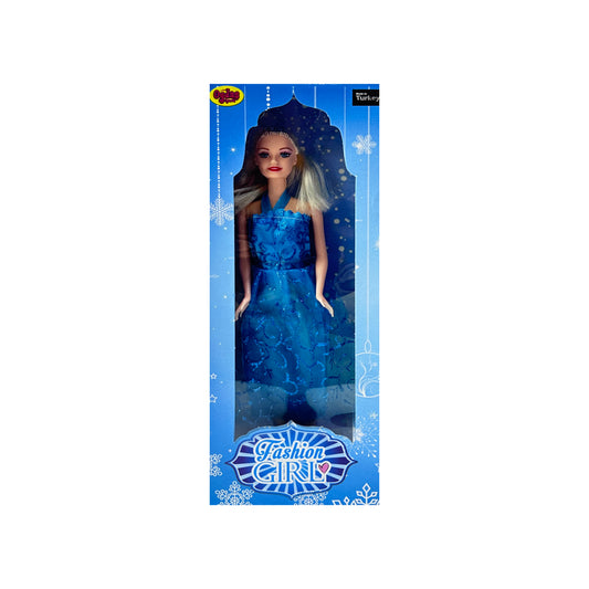 Fashion Girl Doll Blonde with Blue Dress