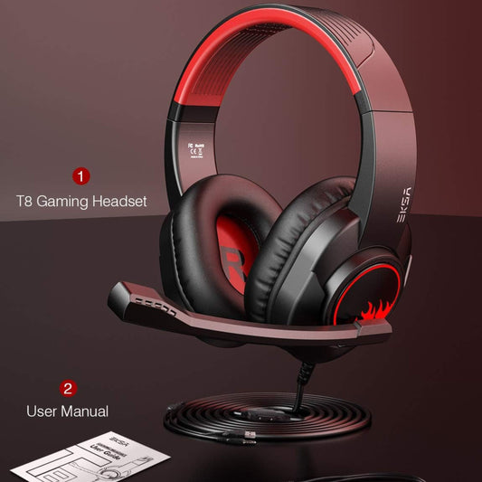 Eksa T8 Ps4 Gaming Wired Over Ear Headphones With Mic With Noise Canceling,