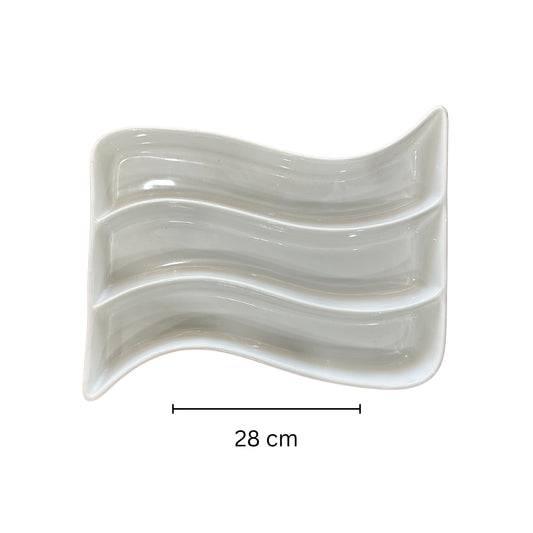 Ceramic wavy appetizer plate 28cm