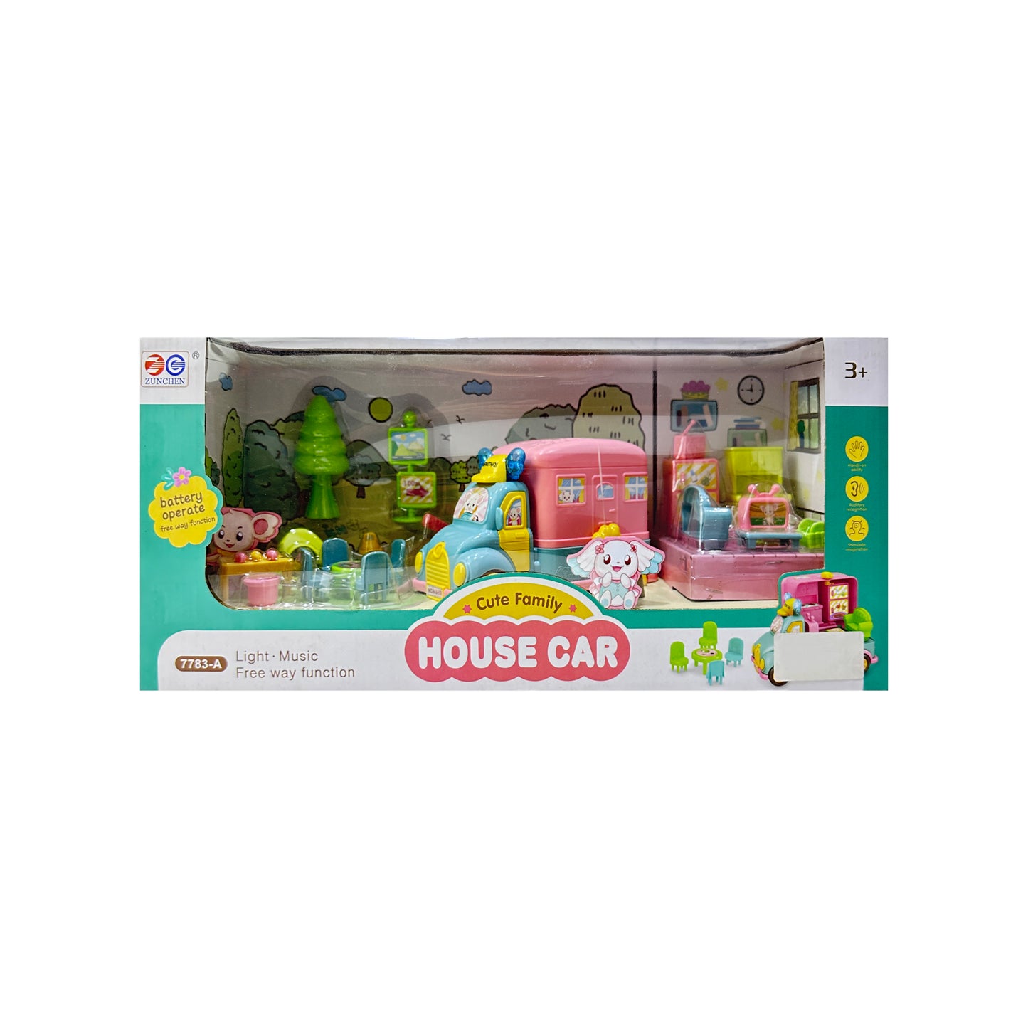 Cute Family House Car, Light Music, Free Way Function