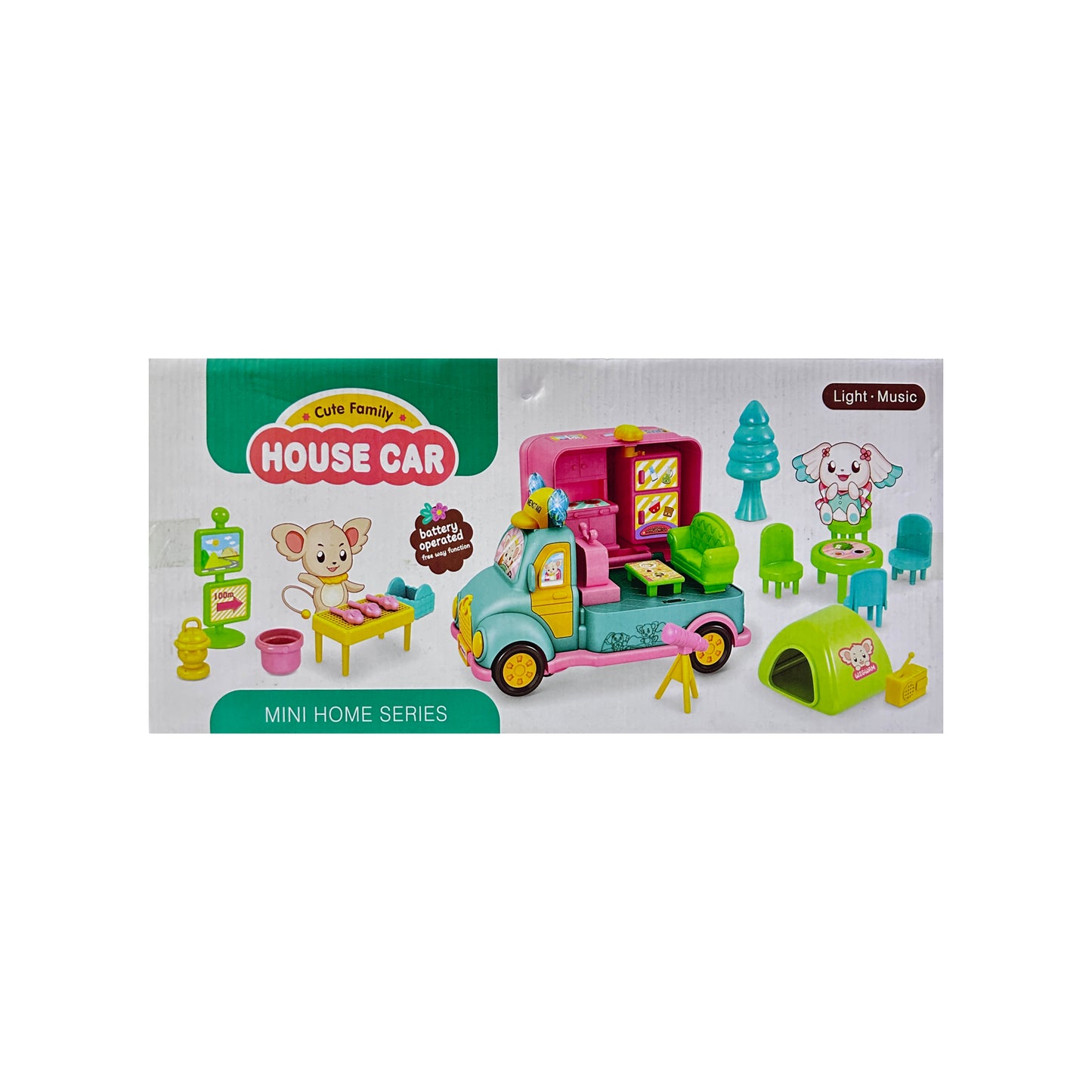 Cute Family House Car, Light Music, Free Way Function