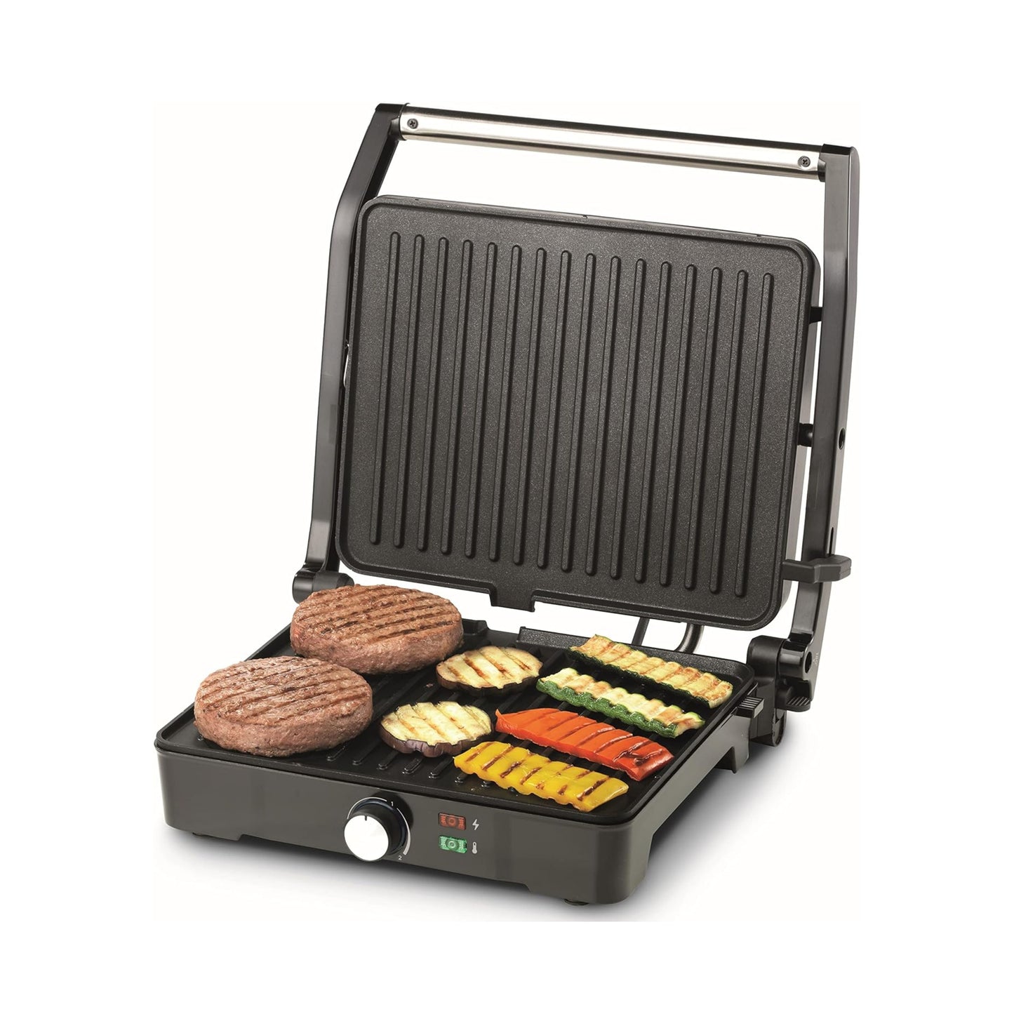 KENWOOD Grill 2000W Contact Health Grill Panini Press with Variable Temperature, 3 Grill Positions