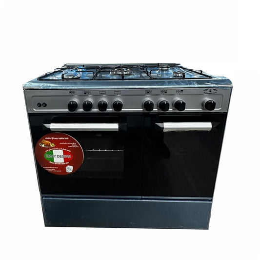 Elegance gas cooker 5 burners 2 Doors - Silver