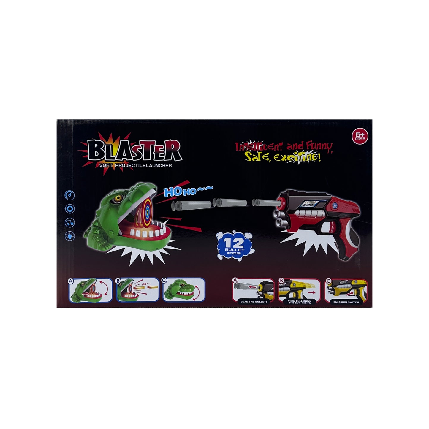 Soft Bullet Plastic Gun Toys Set Electric Ferocious Open Mouth Crocodile