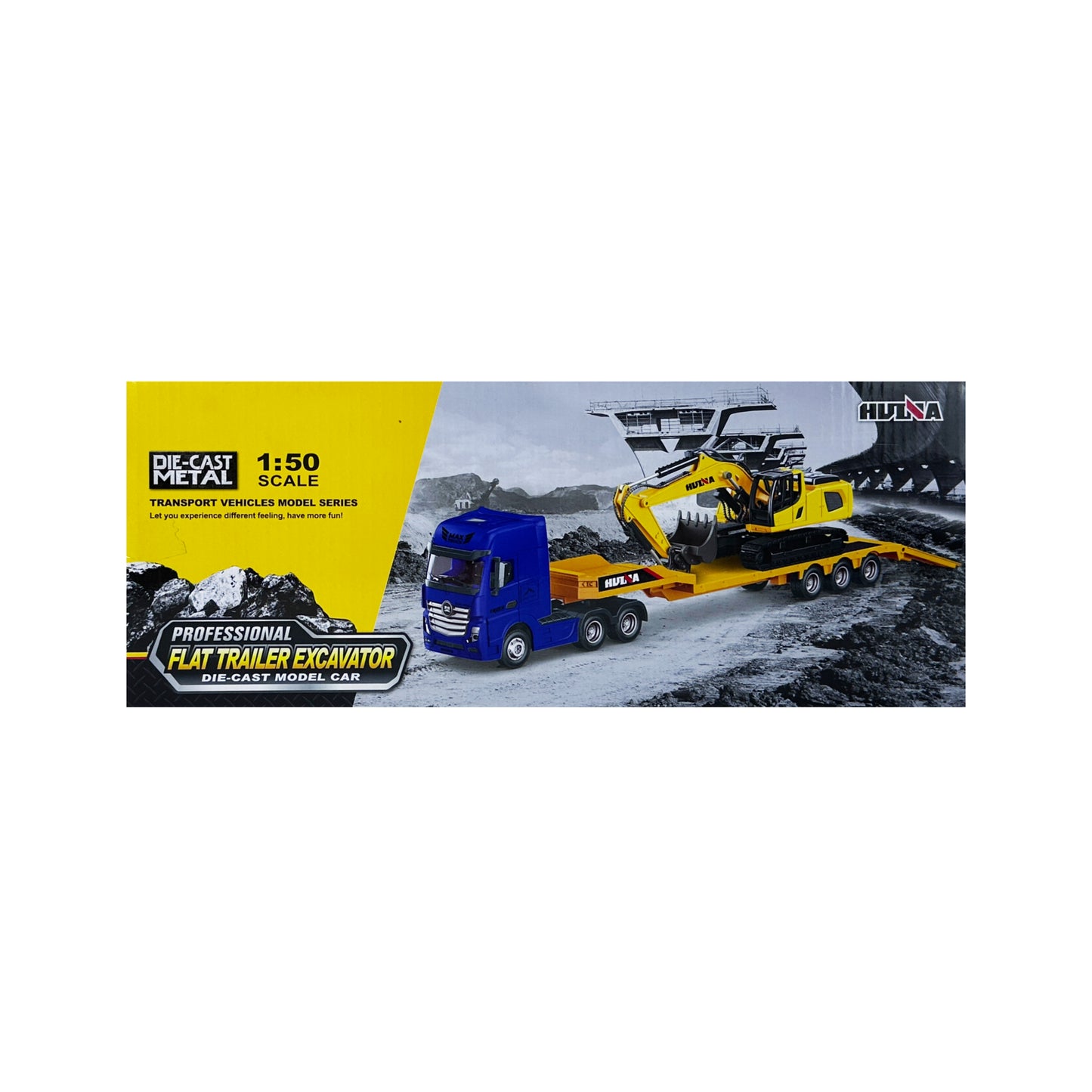Flat Trailer Excavator Toys with  Alloy Construction Vehicle