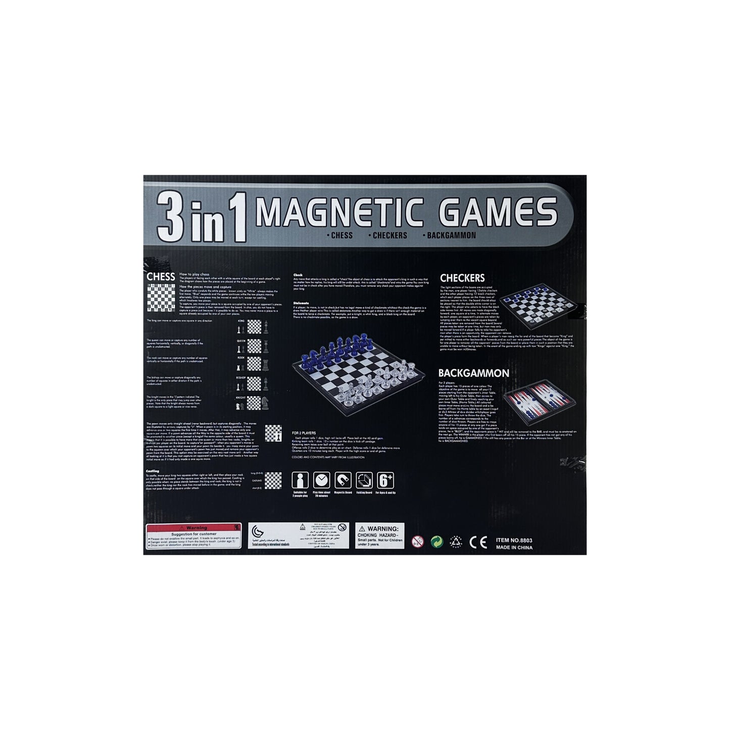 3 in 1 Magnetic Chess Set