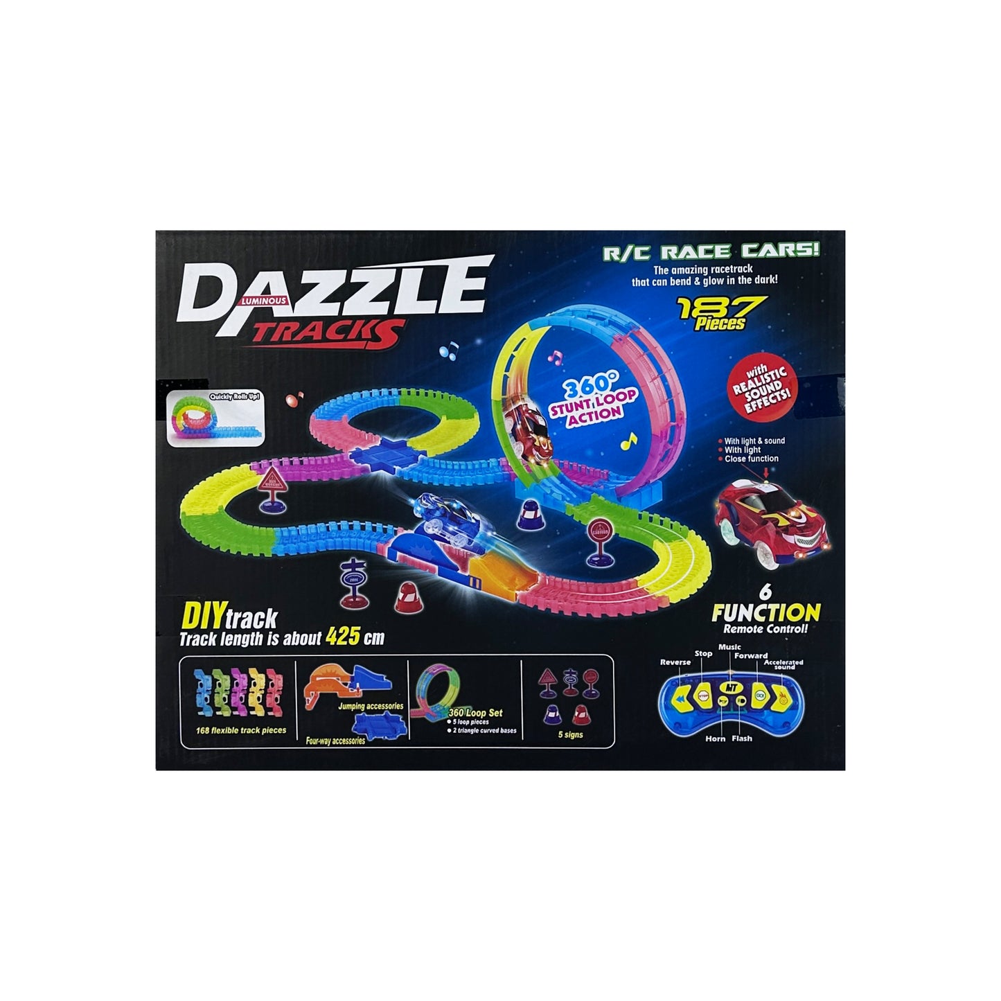 Luminous Dazzle Track Race Cars