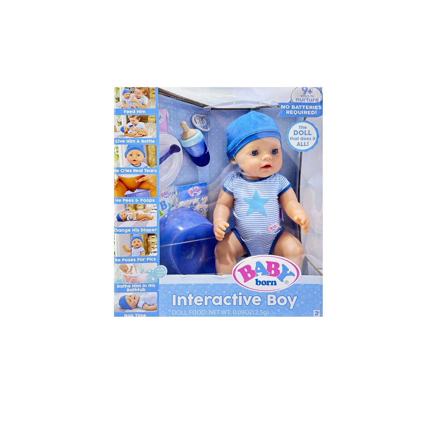 Baby Born Interactive Boy Doll, Blue