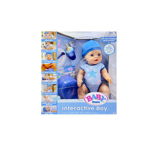 Baby Born Interactive Boy Doll, Blue