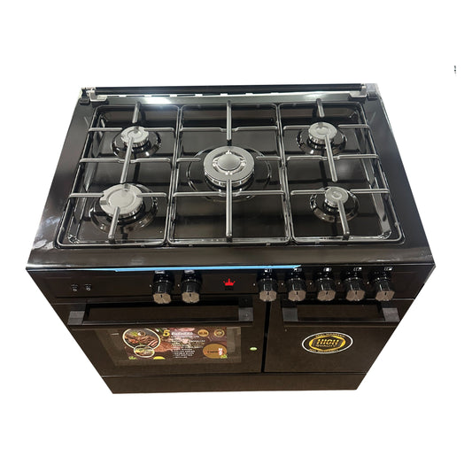 General K gas cooker 5 burners 2 Doors - Black