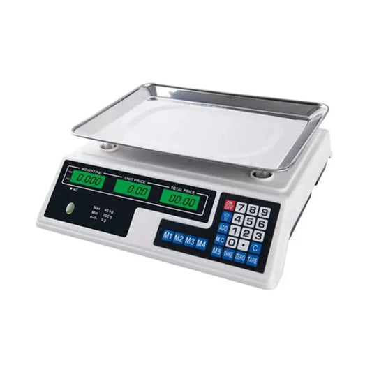 40Kg  Stainless Steel and ABS Plastic Electronic Digital Pricing and Weighing Scale with LCD Display