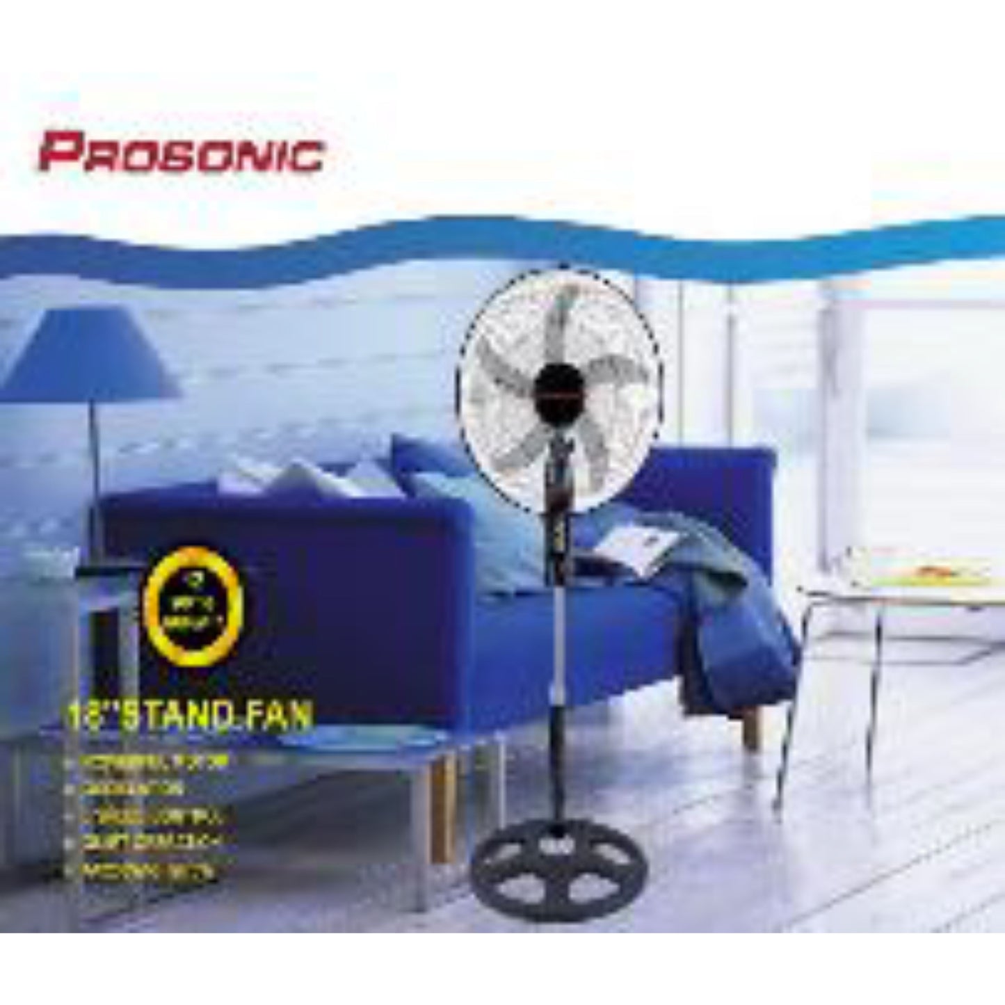 18'' stand fan 3 speeds control 70W