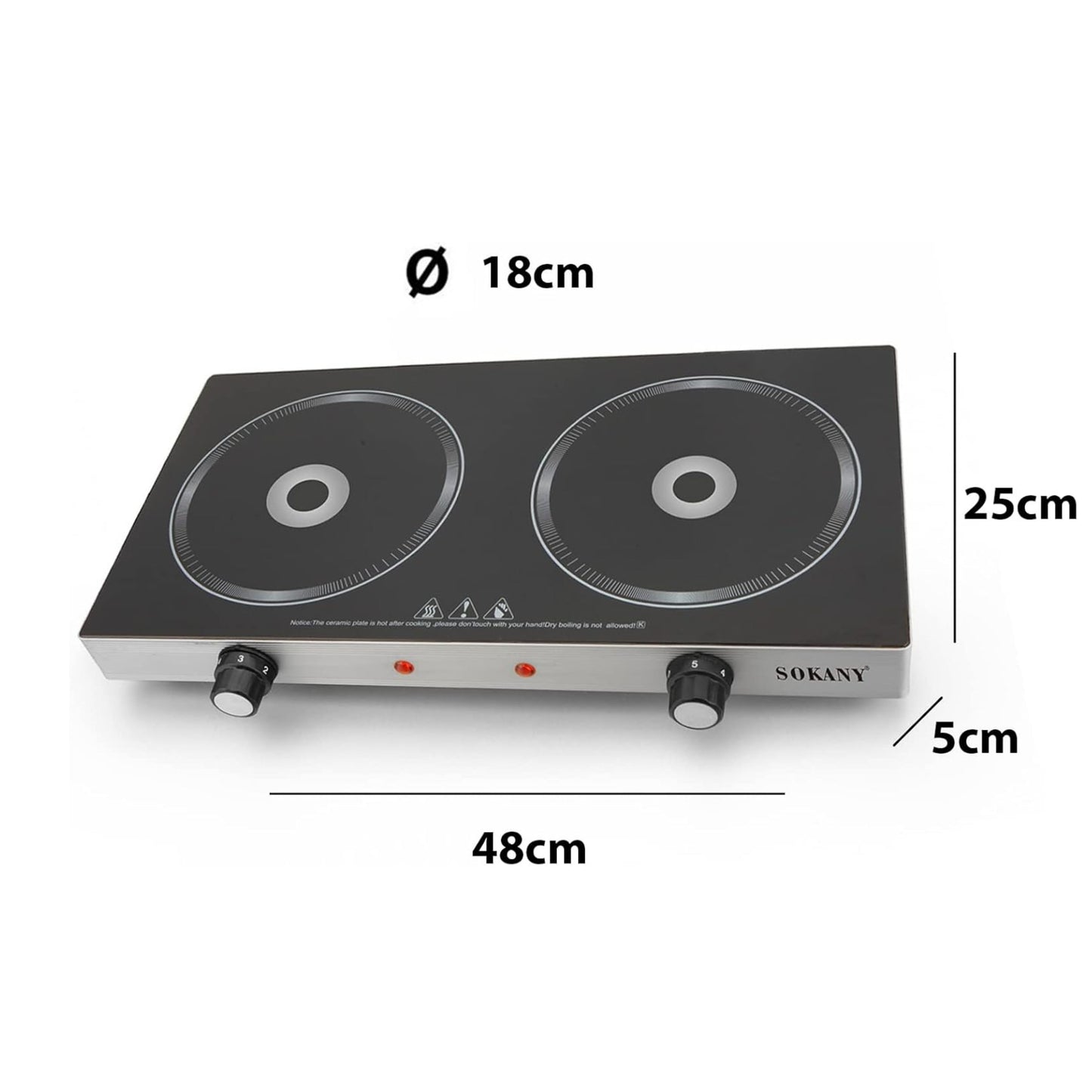 Sokany Digital Stove with 2 Burners 2400 Watts
