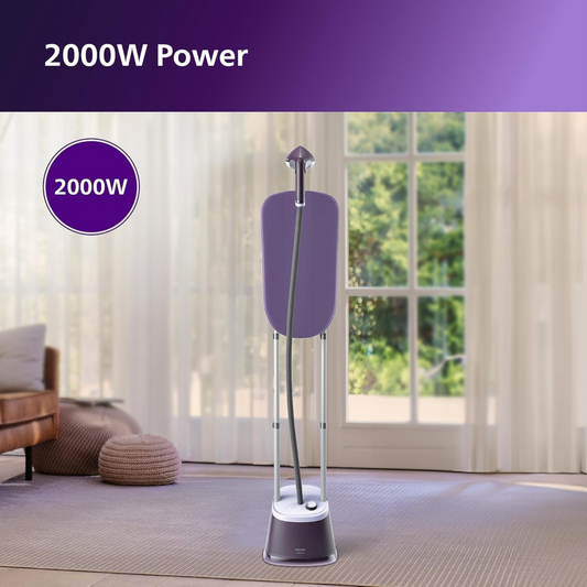Philips 3000 Series Garments Steamer, 2000W, 40g/min Steam, 3 Settings, 2L