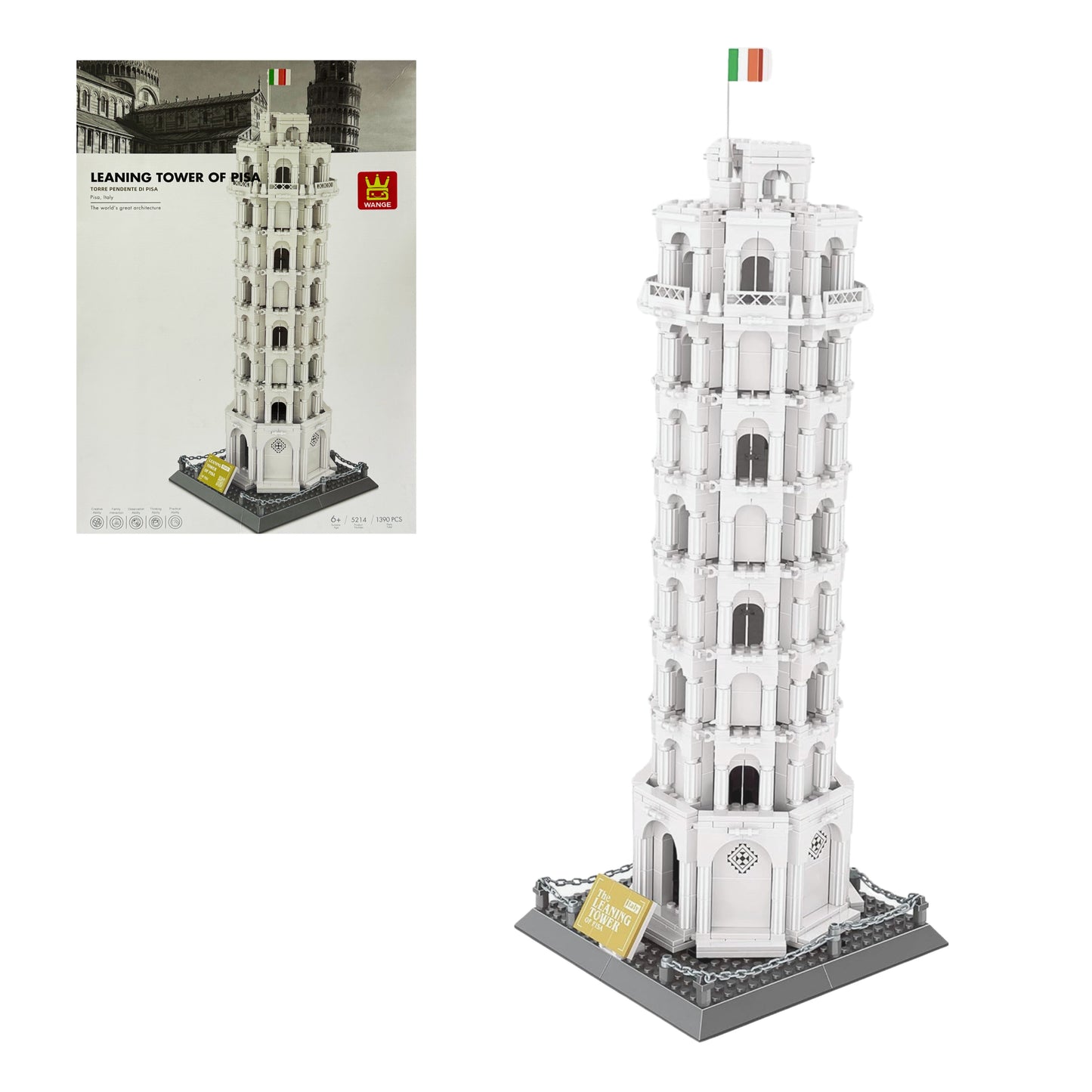 Leaning Tower Of Pisa Building Block - 1334 Pieces