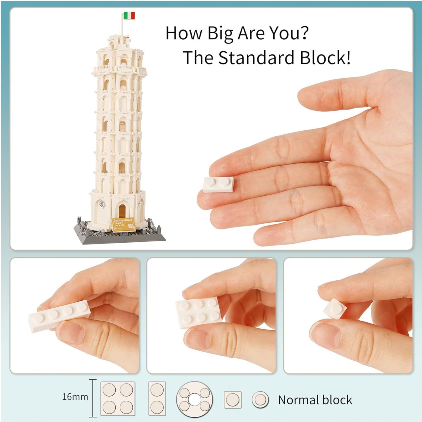 Leaning Tower Of Pisa Building Block - 1334 Pieces
