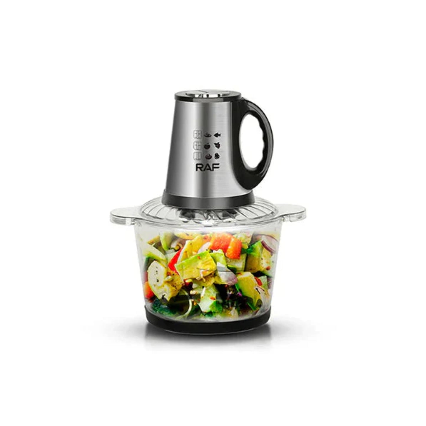 RAF Food Processor, 4-Blade Chopper 800W, 3L Glass Bowl