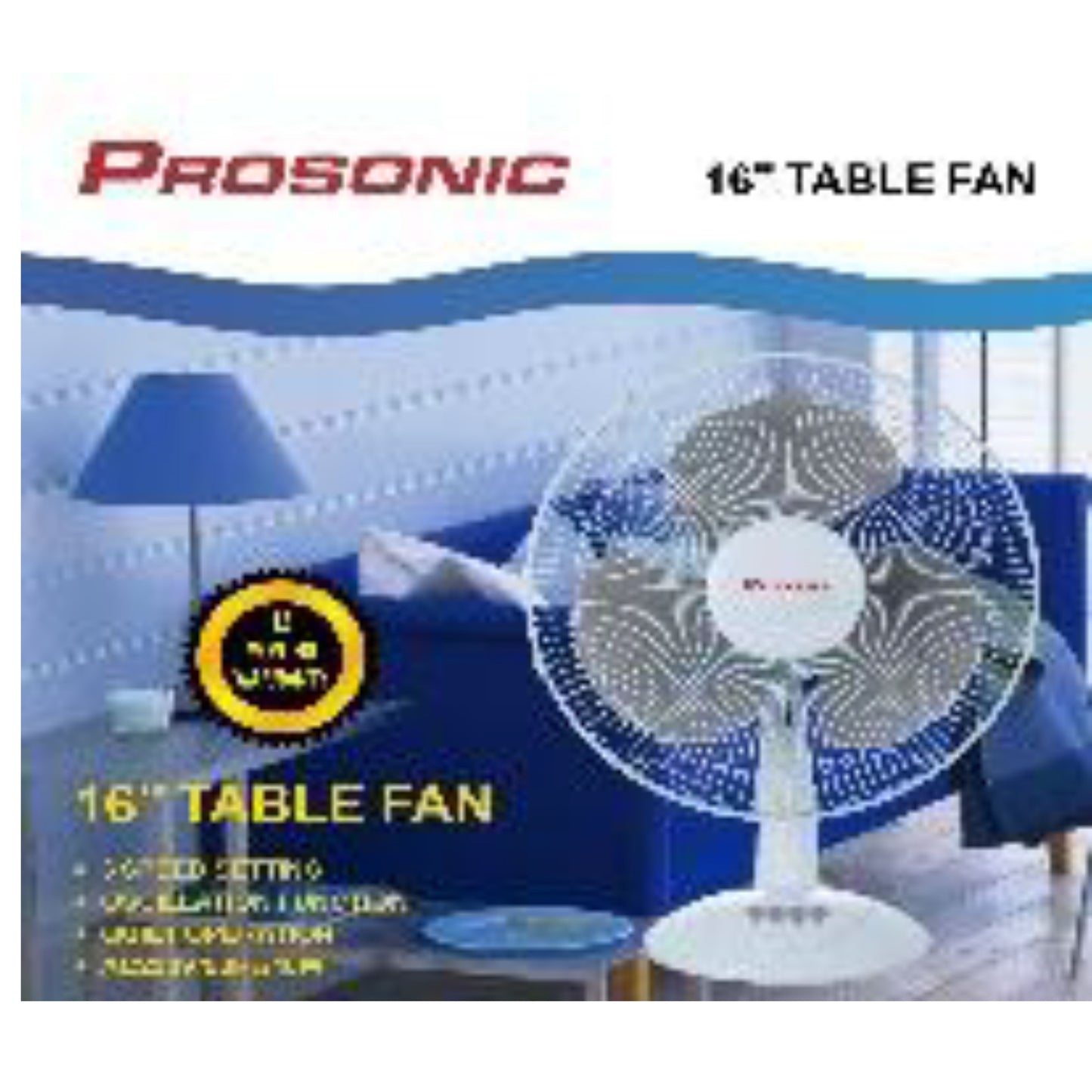16'' Table fan 3 speeds control 40W