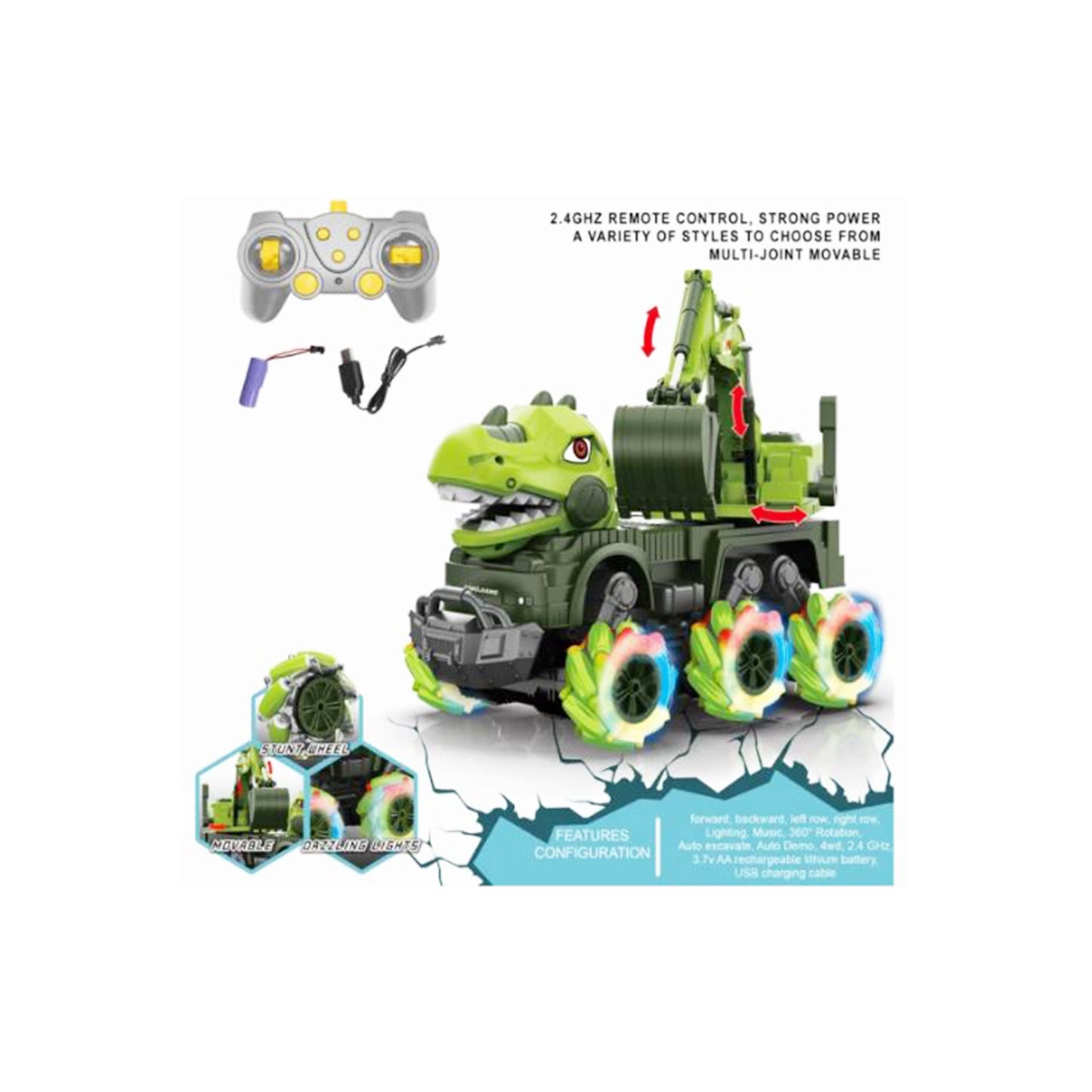 Excavator  Dinosaur Monster Truck