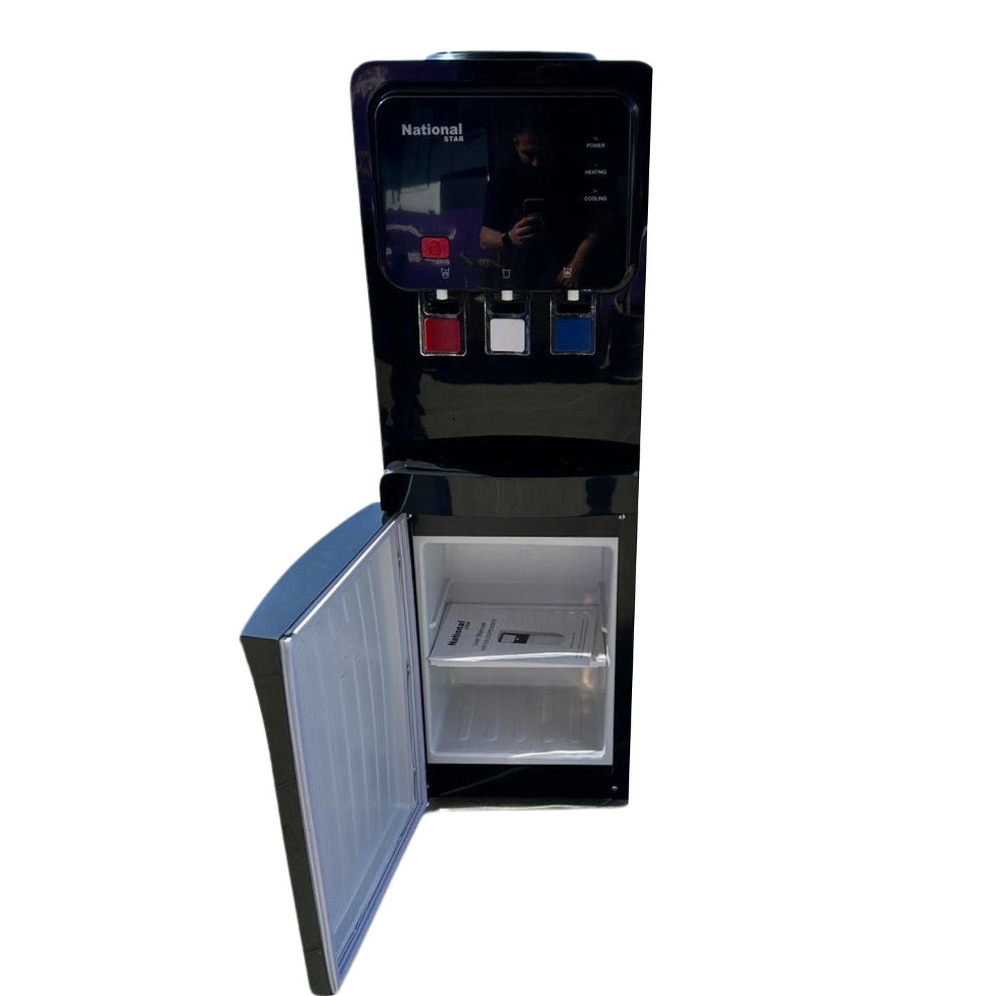 National Star Top load water dispenser with cabinet - Black