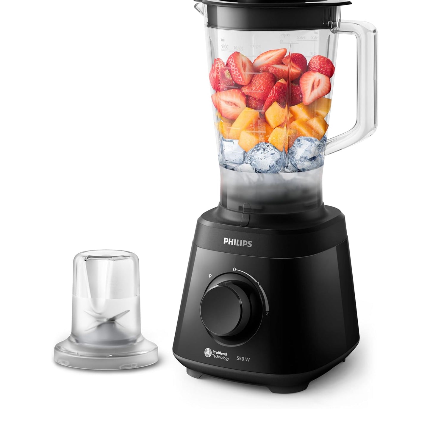 Philips Blender Daily Collection - 550W, 2L Plastic Jar, ProBlend Technology, 2 Speeds + Pluse, Black