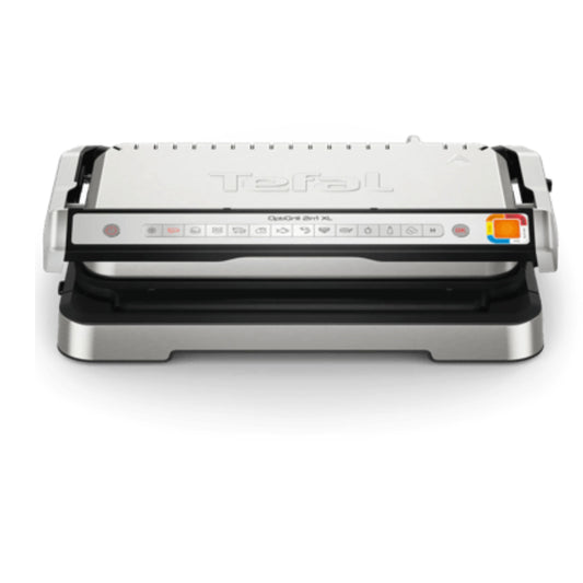 Tefal OptiGrill 2-in-1 XL contact barbecue, foldable, 12 programs, cooking level display, removable XL plates, electric barbecue, silver