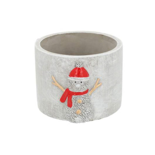 Cement Christmas pot for decoration L=14cm W=13cm H=10cm